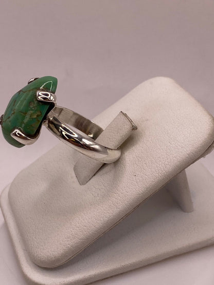 Anillo de Plata Ley 925 con Turquesa Natural, vista de detalle