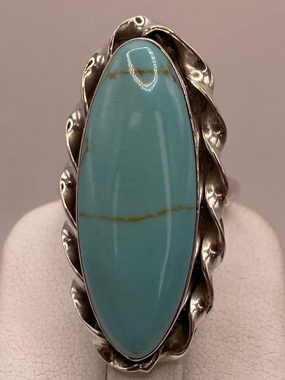 Anillo de Plata Ley 925 con Turquesa Natural, sello de autenticidad Plata Ley .925