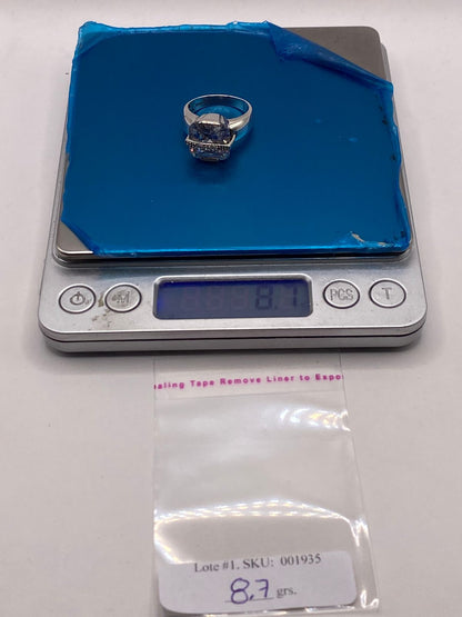 Anillo de Plata Ley 925 con Zirconia Blanca, peso en gramos (báscula)