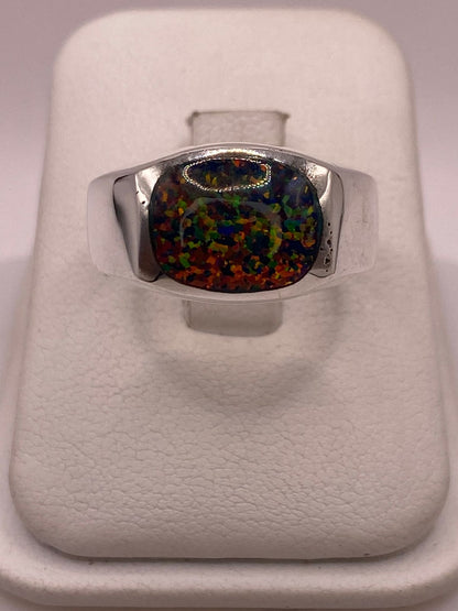 Anillo de Plata Ley 950 con Ópalo, vista frontal