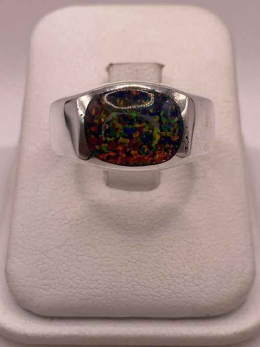 Anillo de Plata Ley 950 con Ópalo, vista frontal