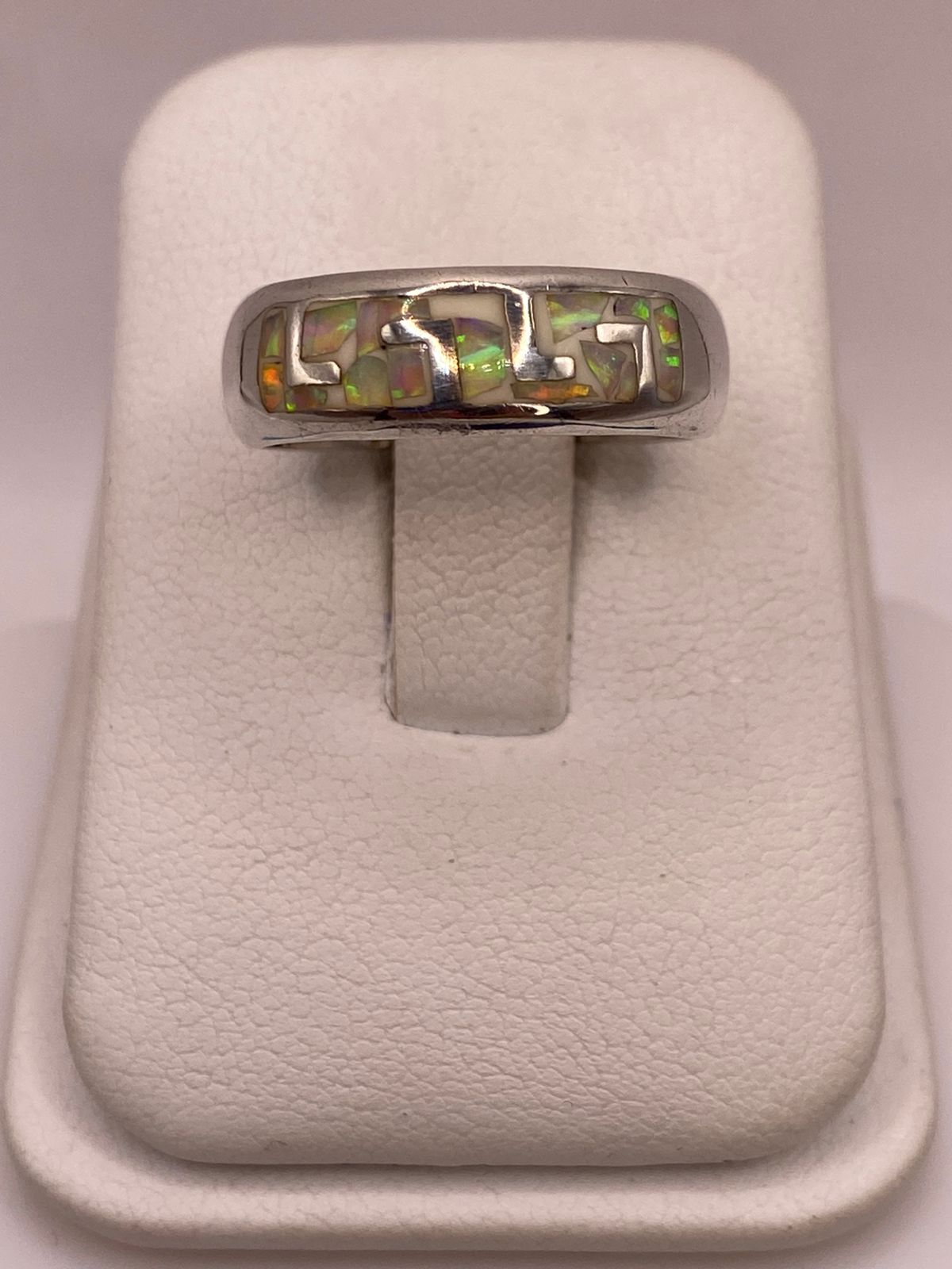 Anillo de Plata Ley 950 con Ópalo de Fuego, vista frontal