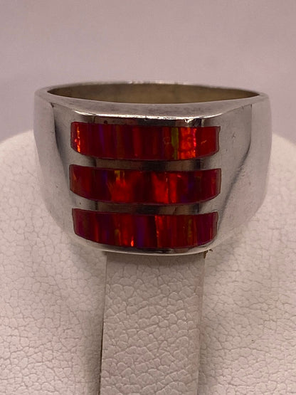 Anillo de Plata Ley 950 con Ópalo de Fuego Rosa y Morado, sello de autenticidad Plata Ley .925