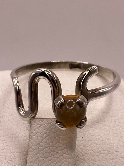 Anillo de Plata 925 con Piedra Ámbar, sello de autenticidad Plata Ley .925