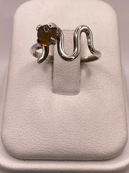 Anillo de Plata 925 con Piedra Ámbar, vista superior