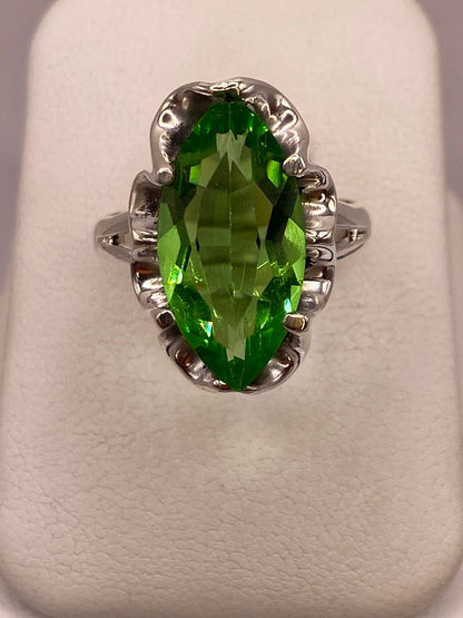 Anillo de Plata 925 con Zirconia Verde, vista frontal