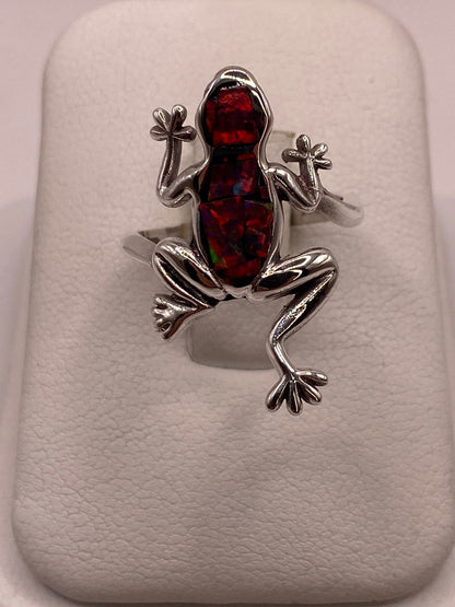 Anillo de Rana en Plata Ley .950 con Ópalo de Fuego en báscula mostrando peso