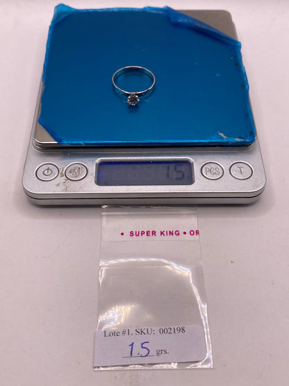 Anillo Solitario de Zirconia Blanca en Plata Ley 925, peso en gramos (báscula)