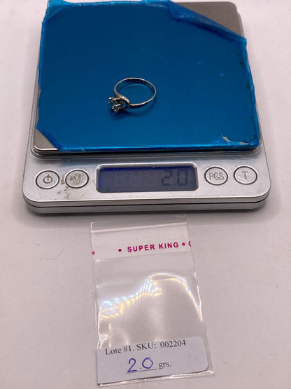 Anillo Solitario de Zirconia Blanca en Plata Ley 925, peso en gramos (báscula)