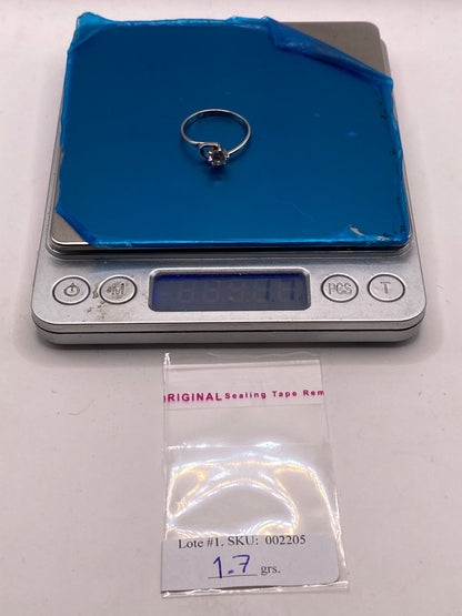 Anillo Solitario de Zirconia Blanca en Plata Ley 925, peso en gramos (báscula)