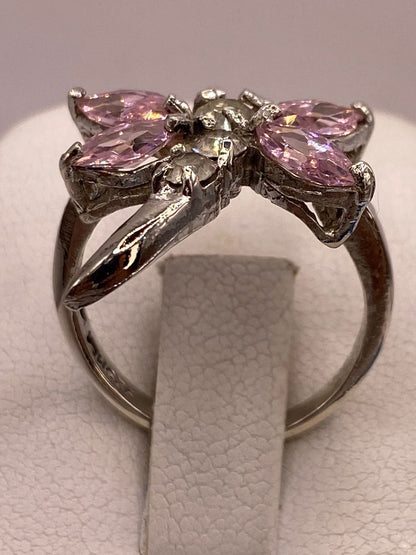 Anillo Tipo Libélula con Zirconia en Plata Ley 925, vista superior