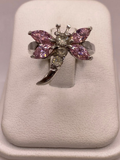 Anillo Tipo Libélula con Zirconia en Plata Ley 925, vista de detalle