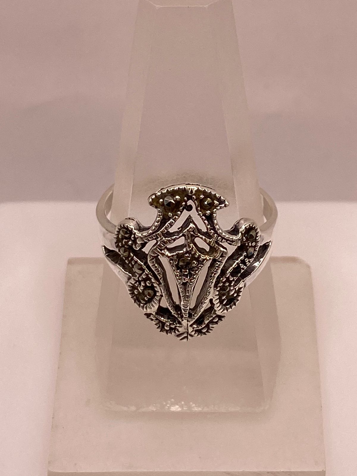 Anillo Vintage con Marquesitas en Plata Ley 925, vista superior