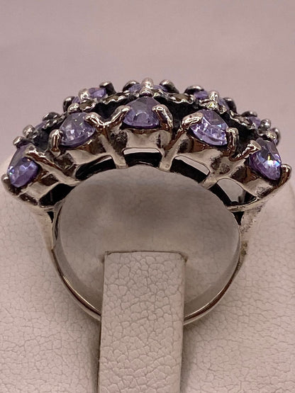 Anillo con Zirconia y Marquesitas en Plata Ley 925, vista superior