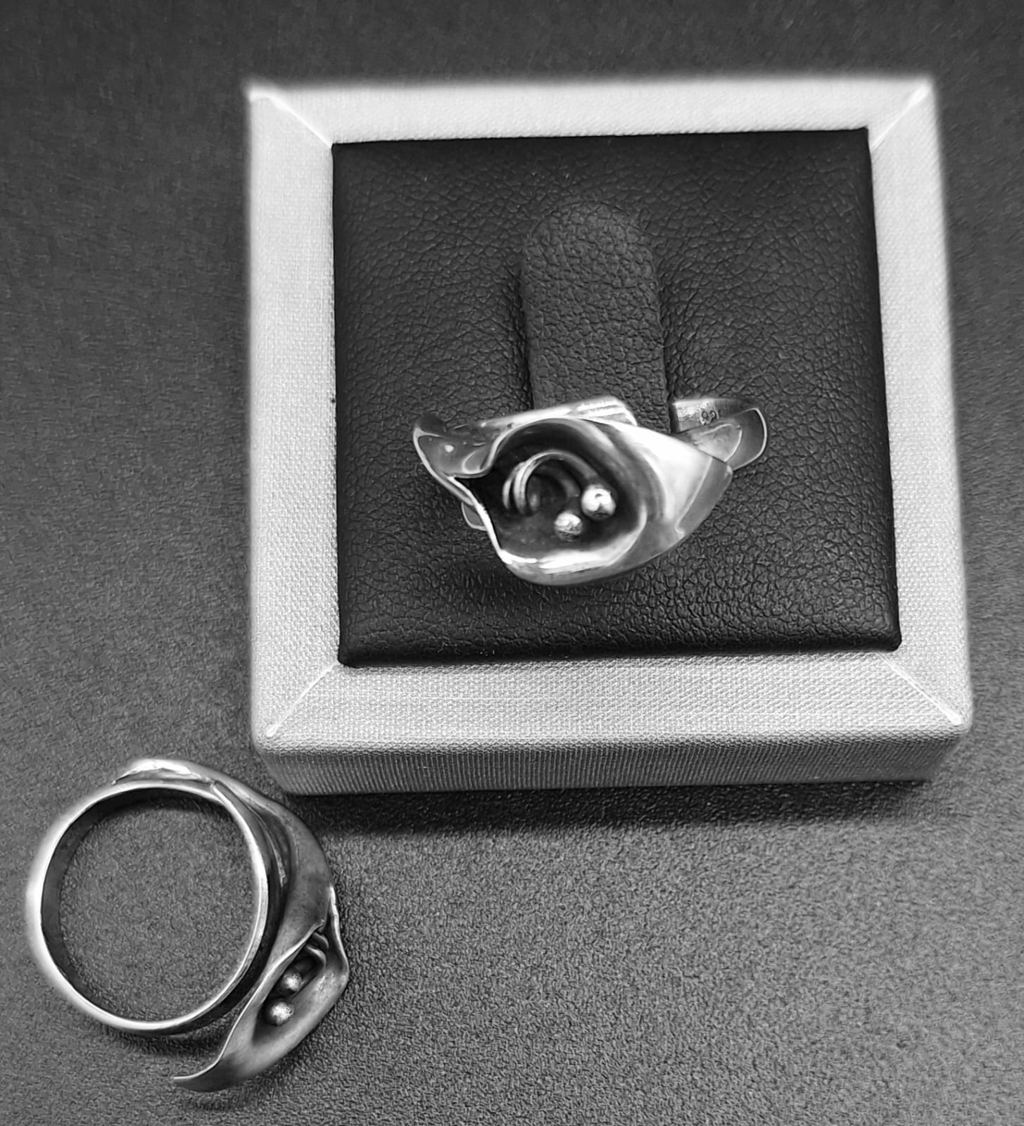 Anillo Alcatraz en Plata Ley 925, vista frontal