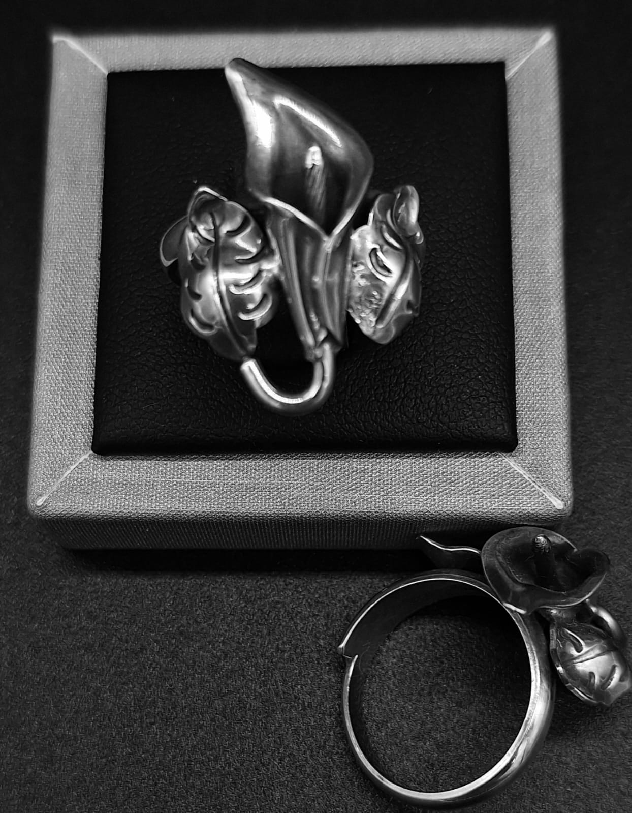 Anillo Alcatraz en Plata Ley 925., vista frontal