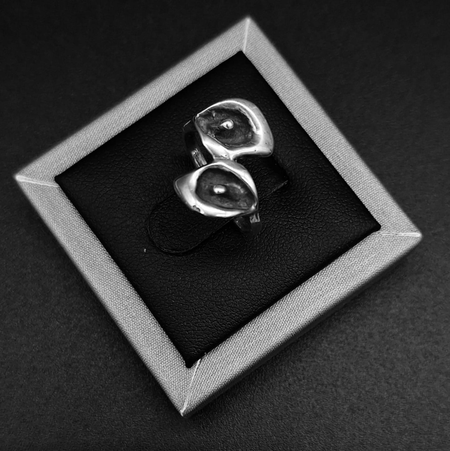 Anillo Alcatraz en Plata Ley 925., vista frontal