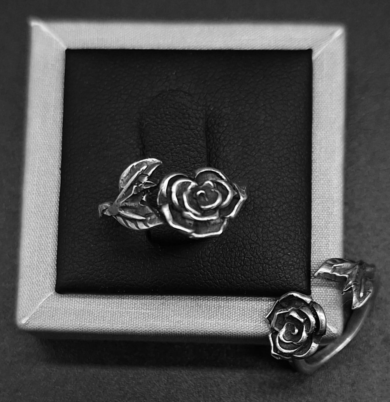 Anillo Plata Ley 925 , Rosa, vista frontal