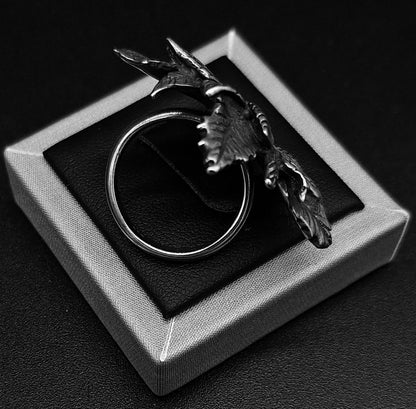 Anillo Plata Ley 925 , Nochebuena, sello de autenticidad Plata Ley .925
