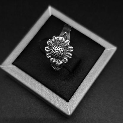 Anillo Plata Ley 925 , Jirasol, vista frontal