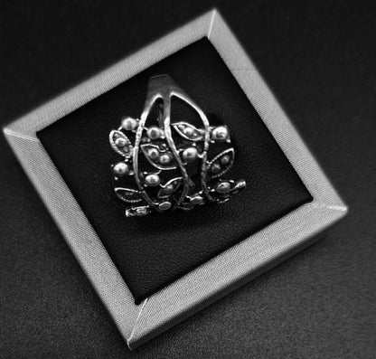Anillo Plata Ley 925, Ramificado, sello de autenticidad Plata Ley .925