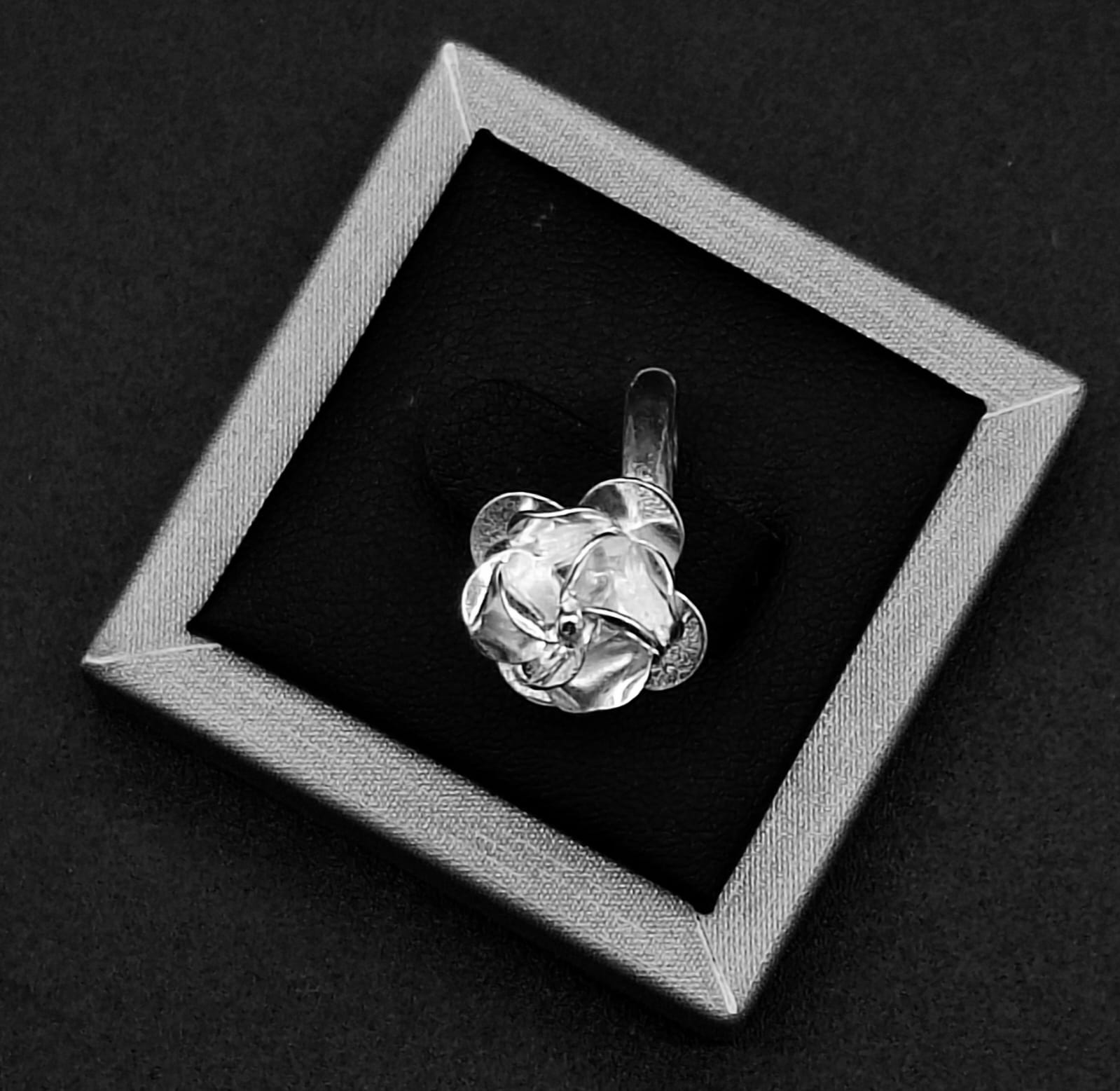 Anillo Plata Ley 925 , Rosa, vista frontal