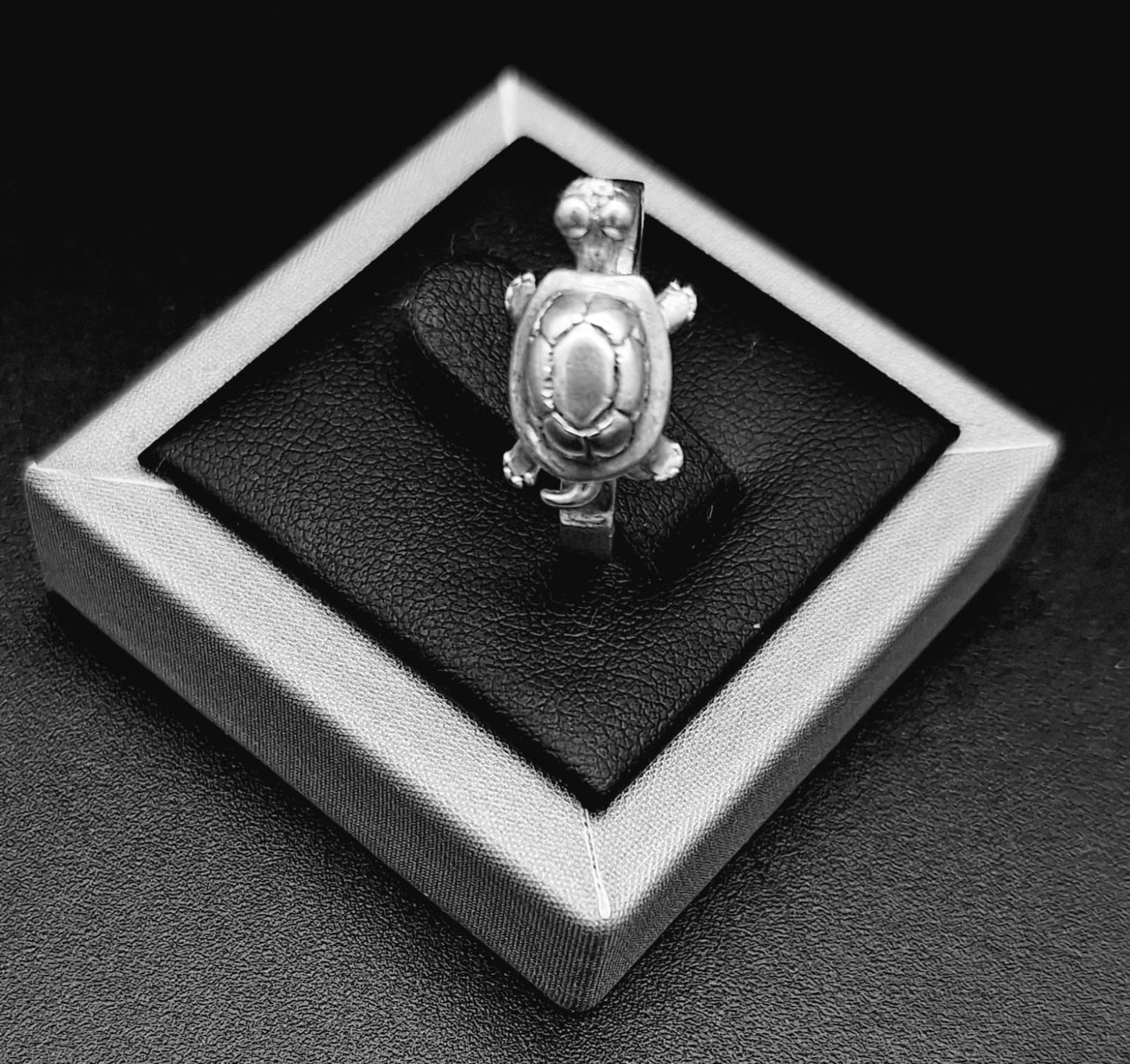 Anillo Plata Ley 925 , Tortuga, vista frontal