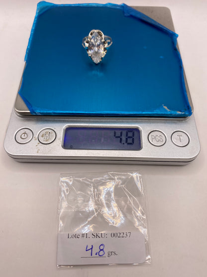 Anillo Solitario Marqués de Plata .925 con Circonia Blanca — foto 6