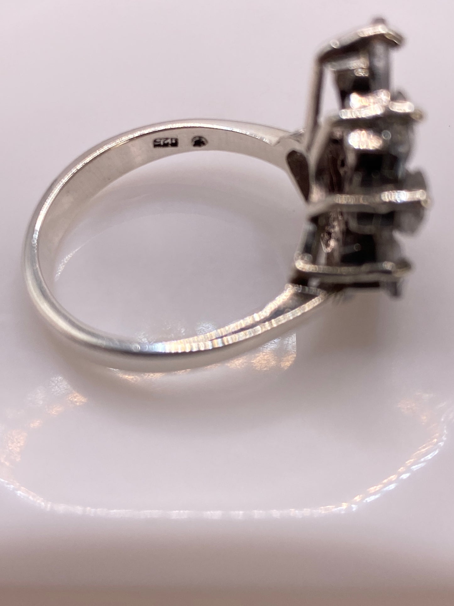 Anillo de Plata Abanico con Circonias — Coctel Vintage — foto 5