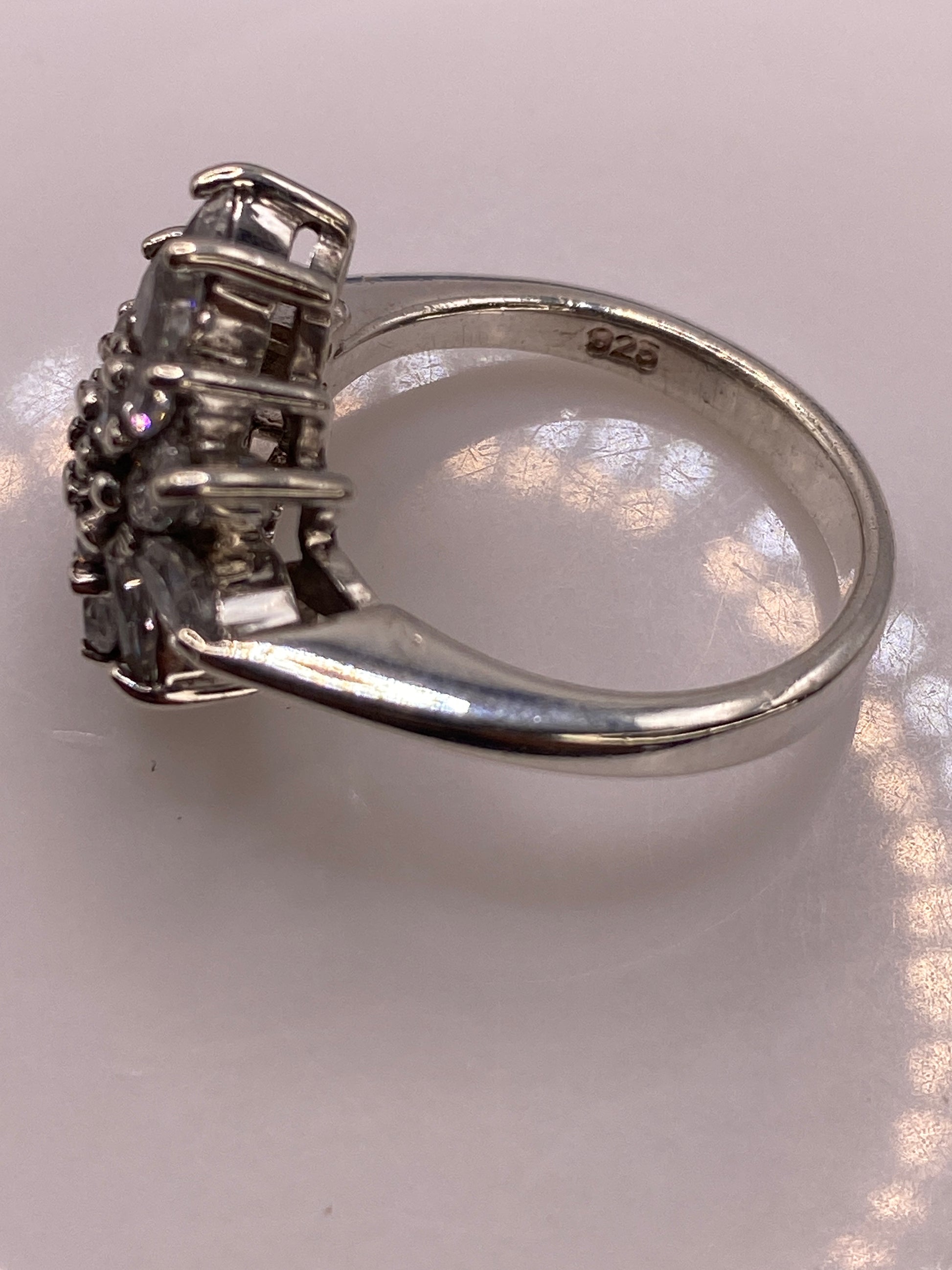 Anillo de Plata Flor de Circonia Blanca — Coctel Elegante — foto 5