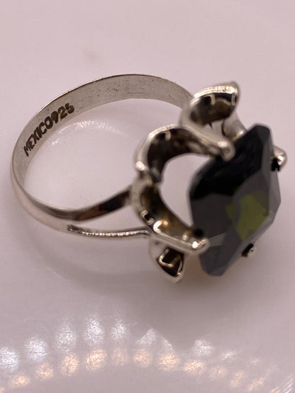 Anillo de Plata Solitario con Circonia Negra — Coctel Elegante — foto 5