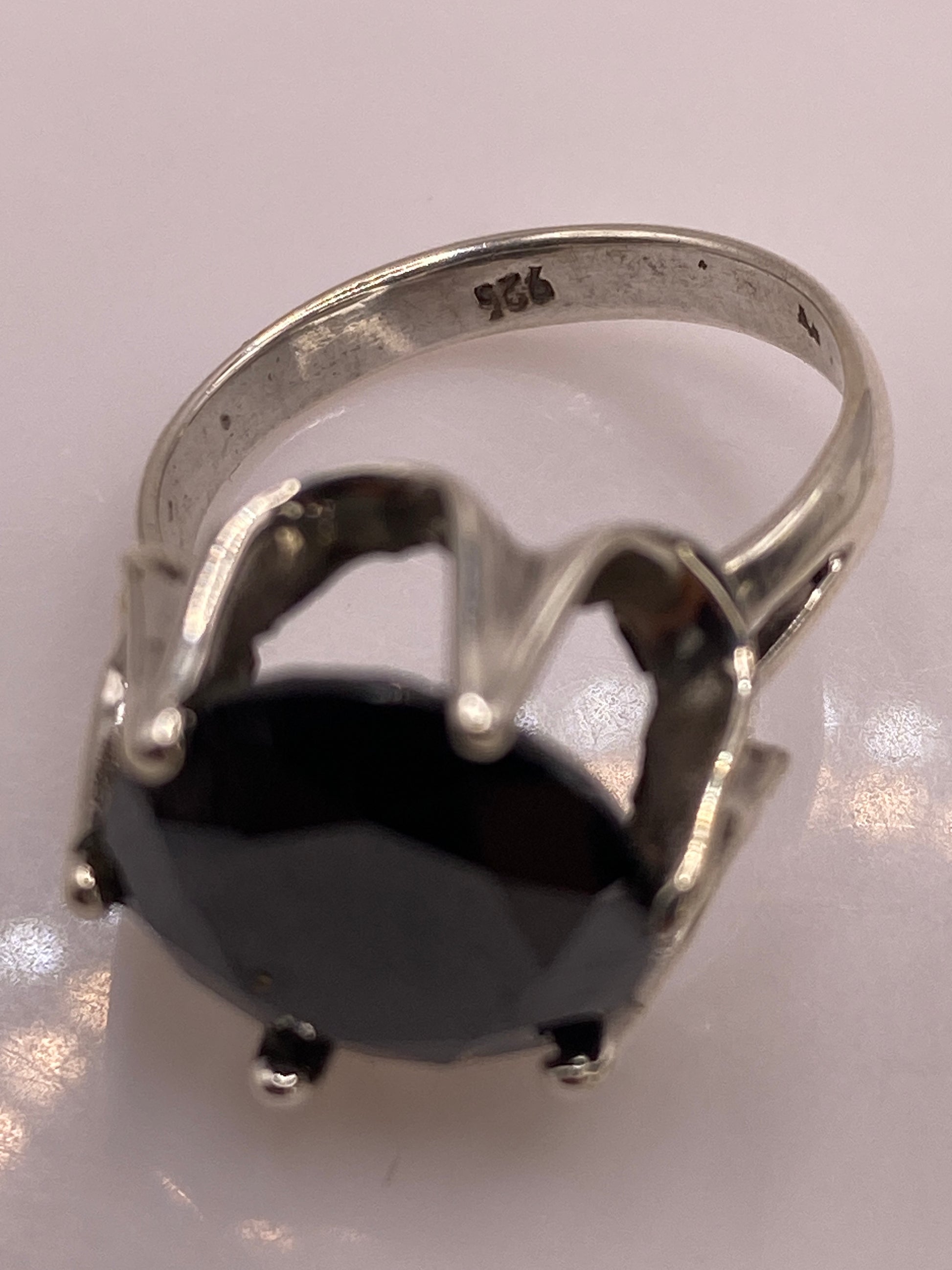 Anillo Solitario de Plata con Circonia Negra — Coctel Elegante — foto 5