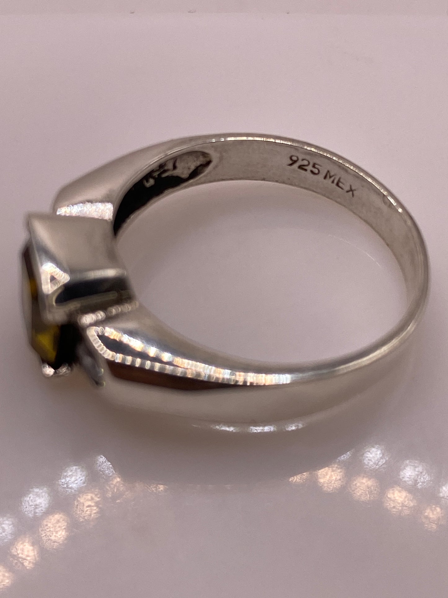 Anillo de Plata Vintage con Circonia Amarilla y Blanca — foto 5