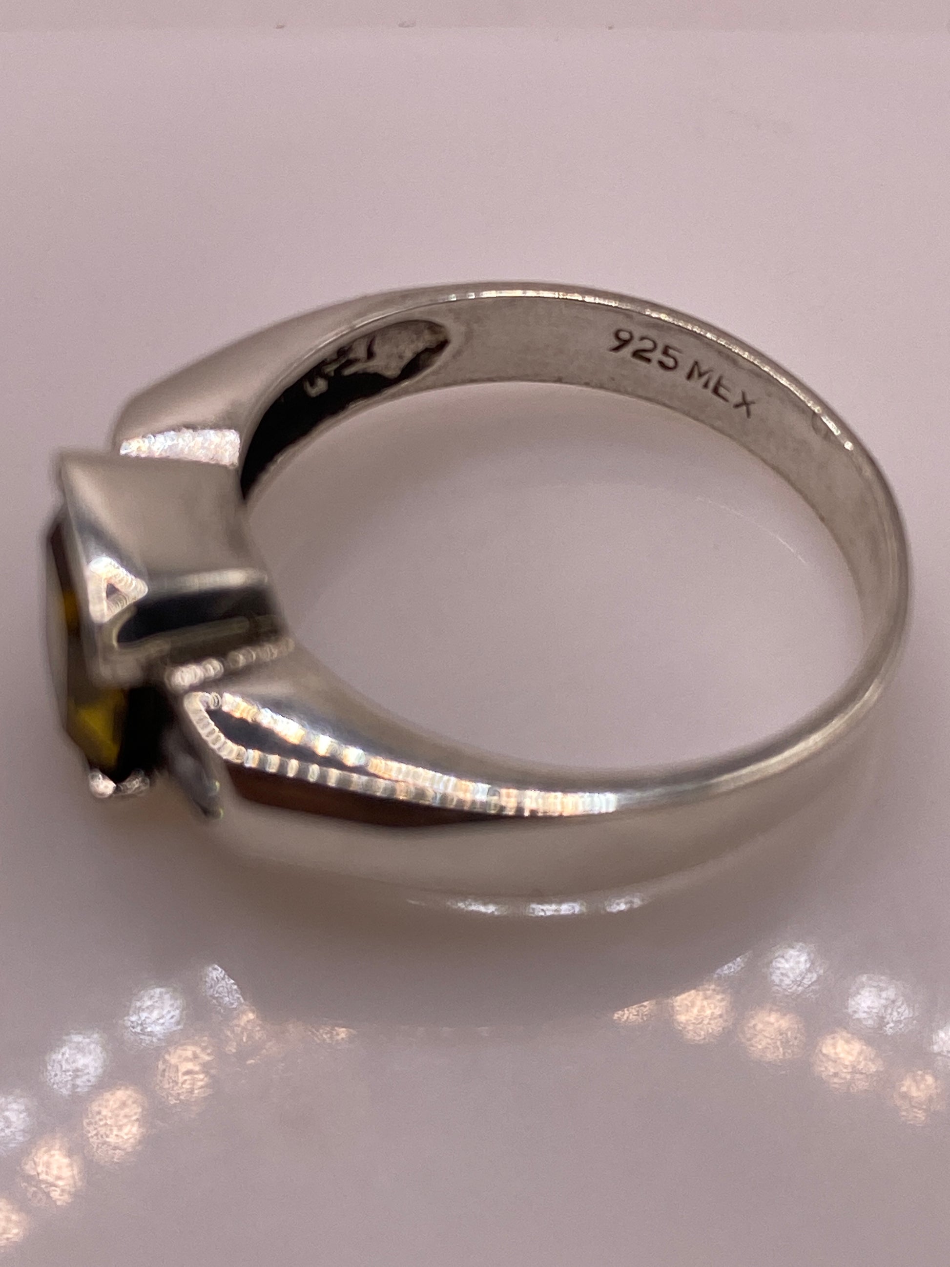 Anillo de Plata Vintage con Circonia Amarilla y Blanca — foto 5