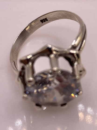 Anillo de Plata Solitario con Circonia Blanca — Brillo Coctel — foto 5