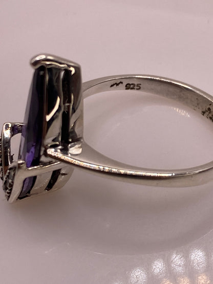 Anillo de Plata Solitario Circonia Morada — Elegancia Vintage — foto 5