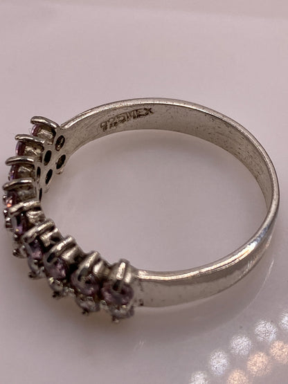 Anillo de Plata .925 con Circonias Blancas y Lila — Solitario Graduado — foto 6