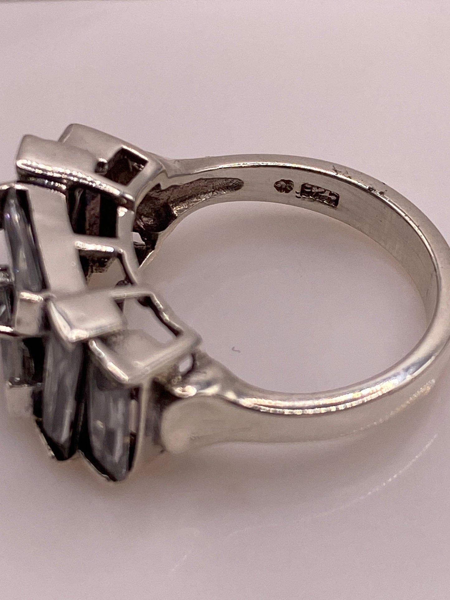 Anillo de Plata Solitario con Circonia — Coctel Arquitectónico — foto 5