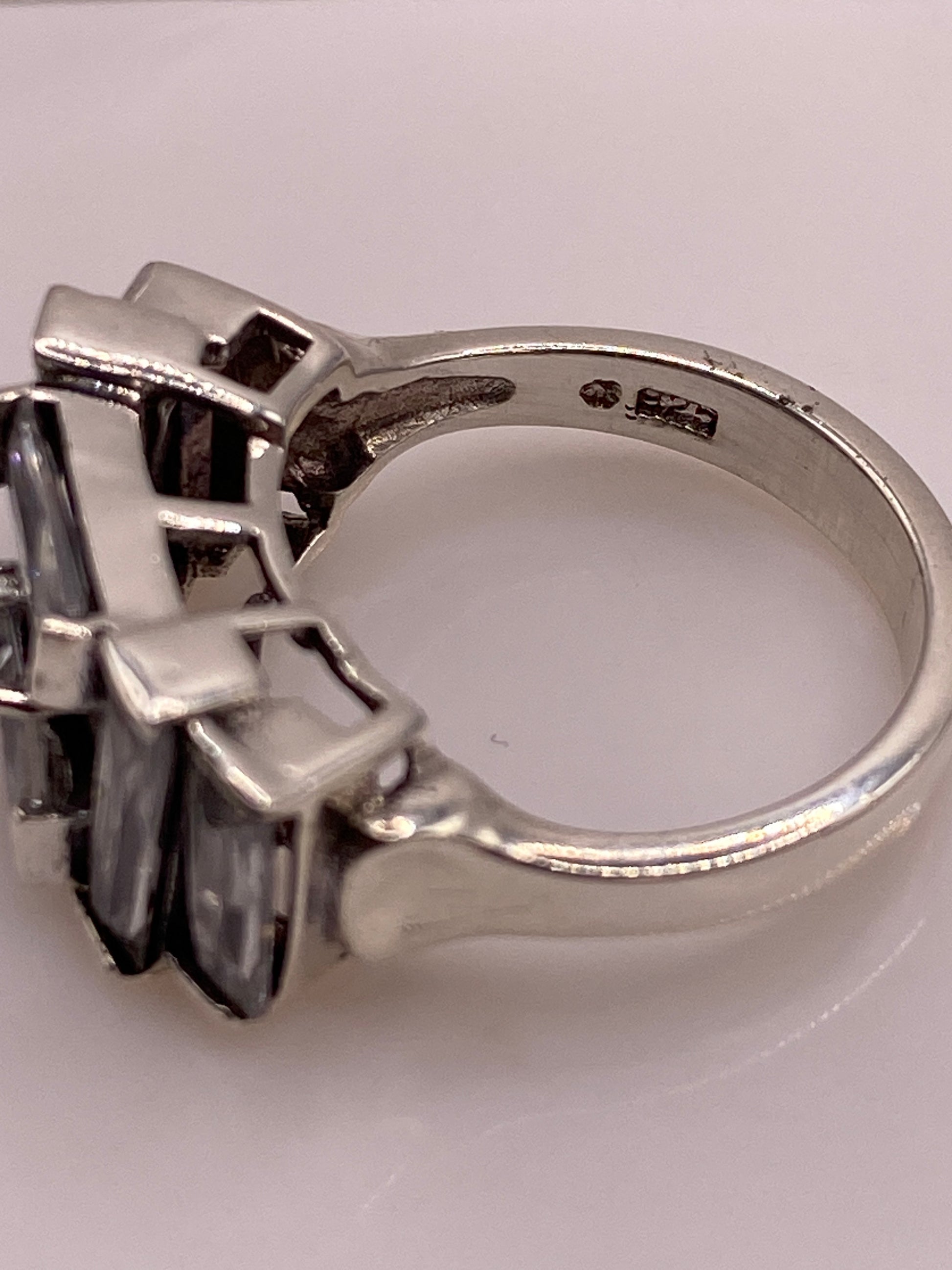 Anillo de Plata Solitario con Circonia — Coctel Arquitectónico — foto 5