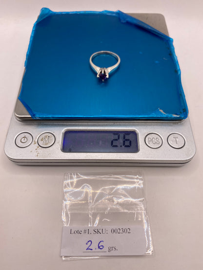 Anillo Solitario de Plata .950 con Circonia Púrpura — foto 6