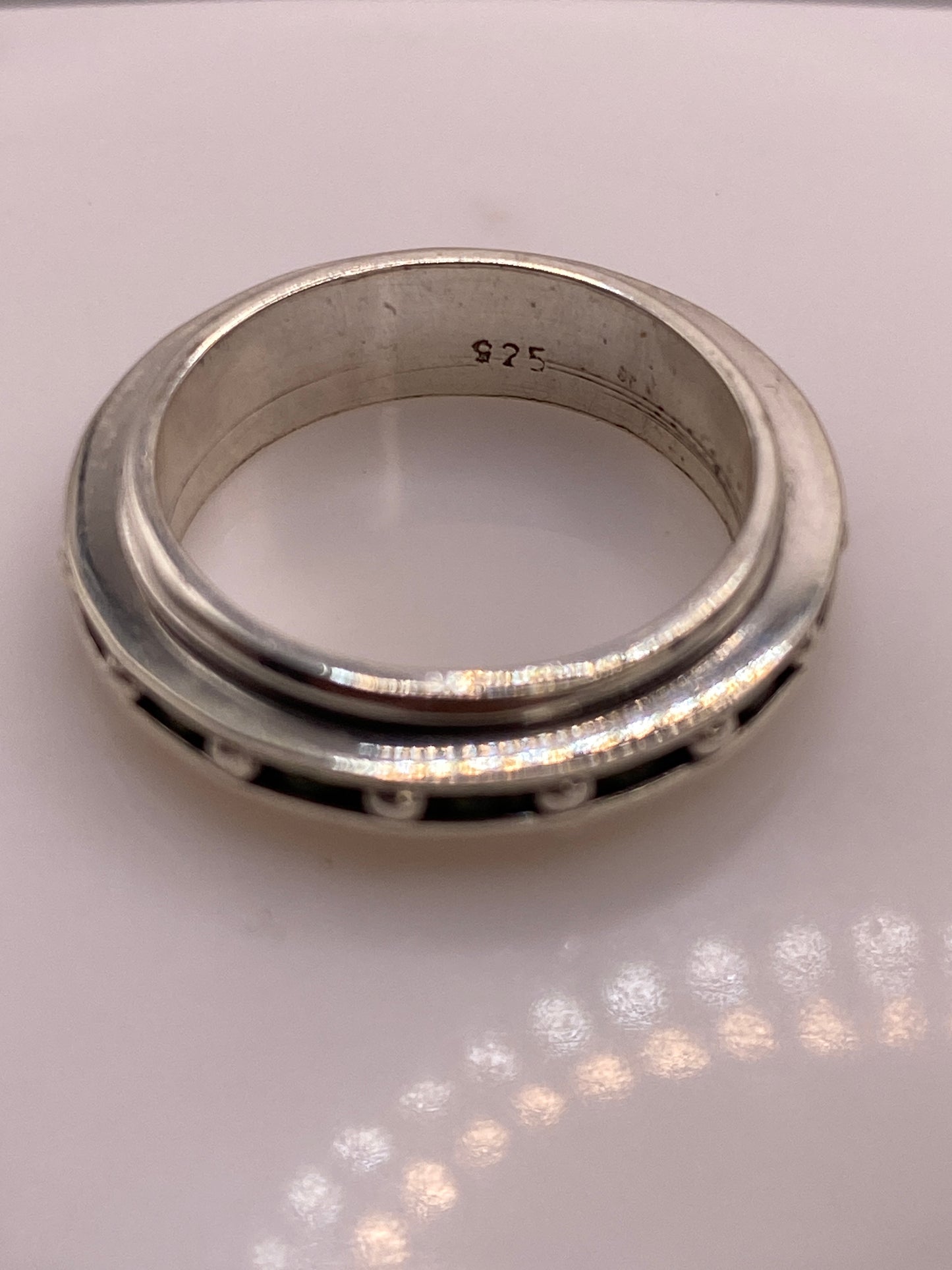 Anillo Giratorio de Plata .925 con Circonias — Antiansiedad — foto 5