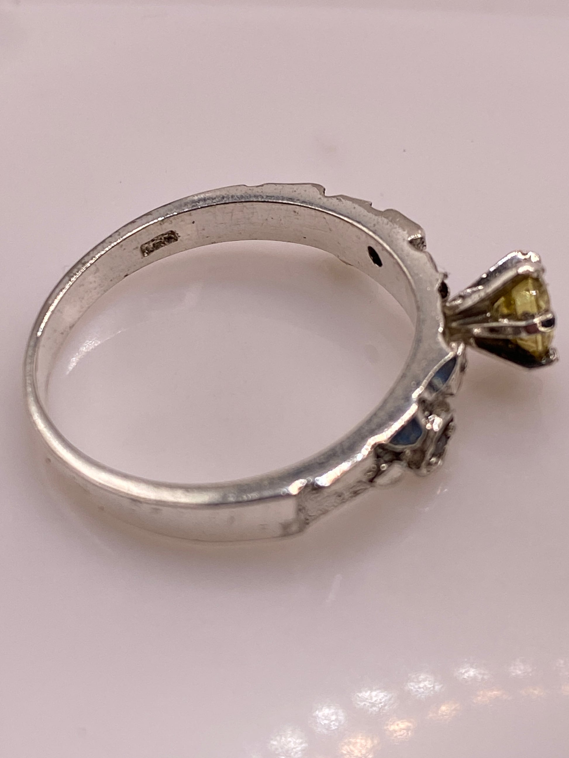 Anillo de Plata Solitario con Circonia Amarilla Limón — foto 5