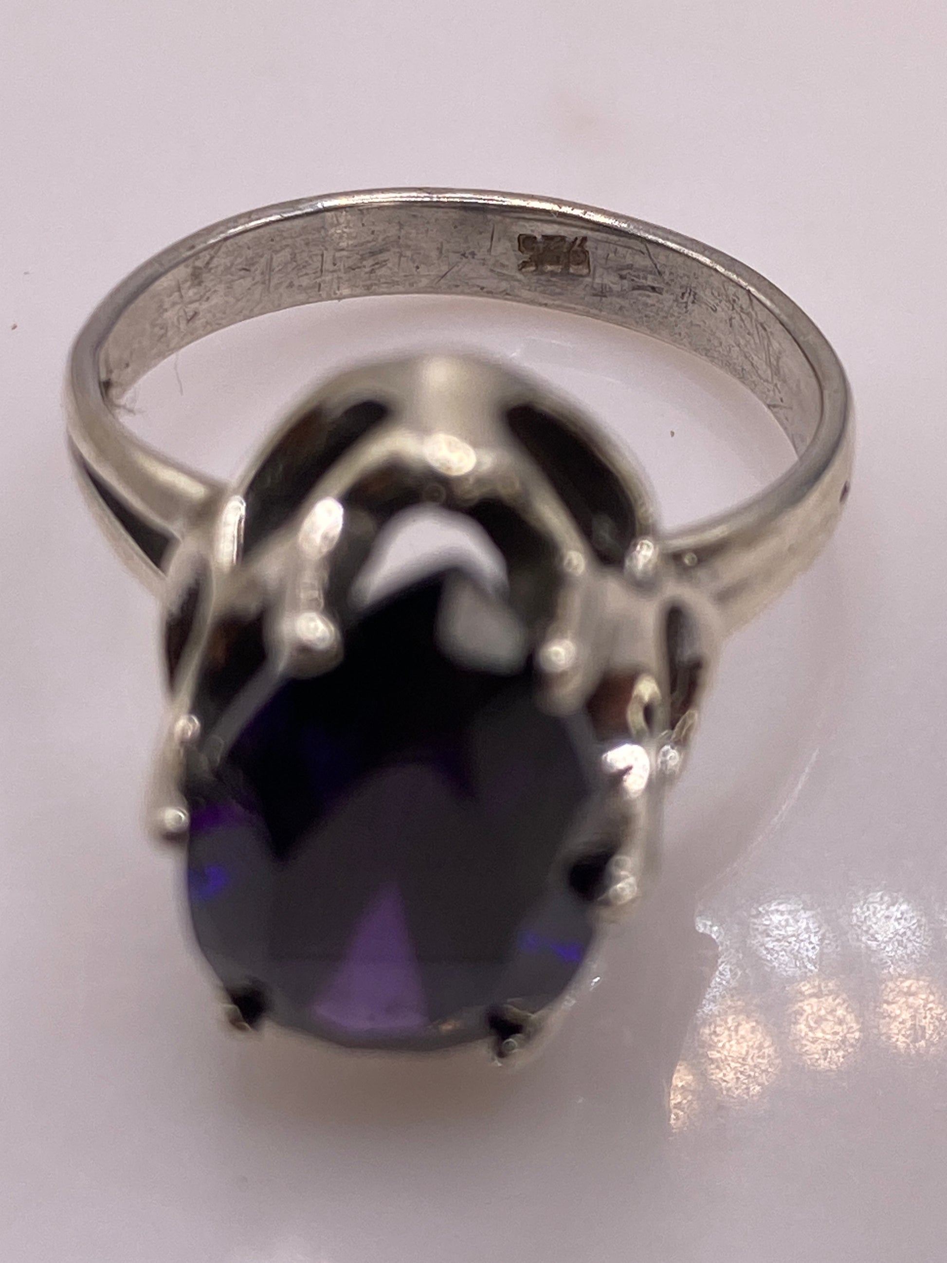 Anillo de Plata Solitario con Circonia Azul Profundo — foto 5