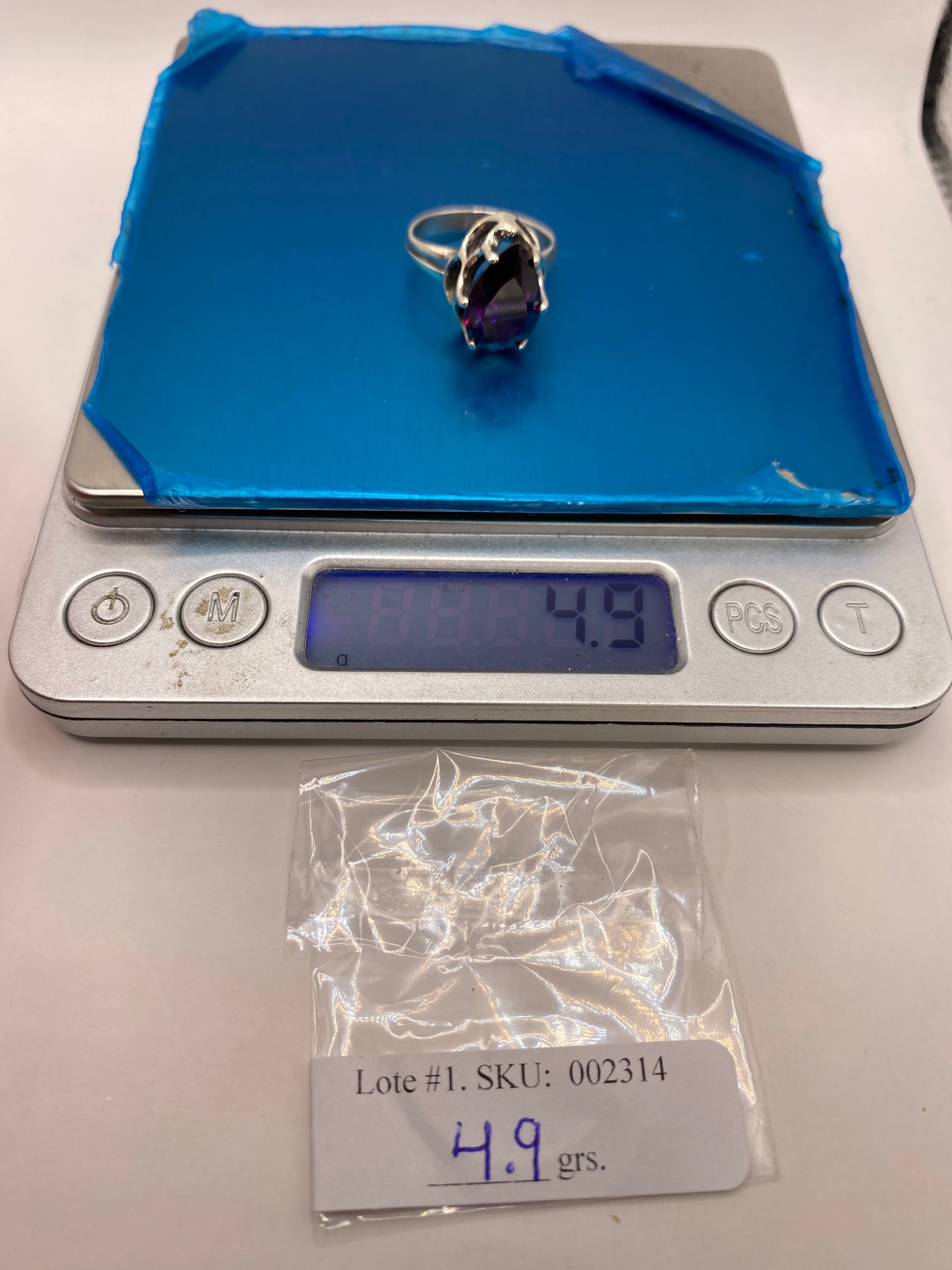 Anillo de Plata Solitario con Circonia Azul Profundo — foto 6