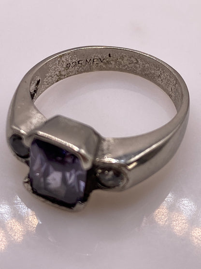 Anillo de Plata Solitario Circonia Violeta — Elegancia Atemporal — foto 5