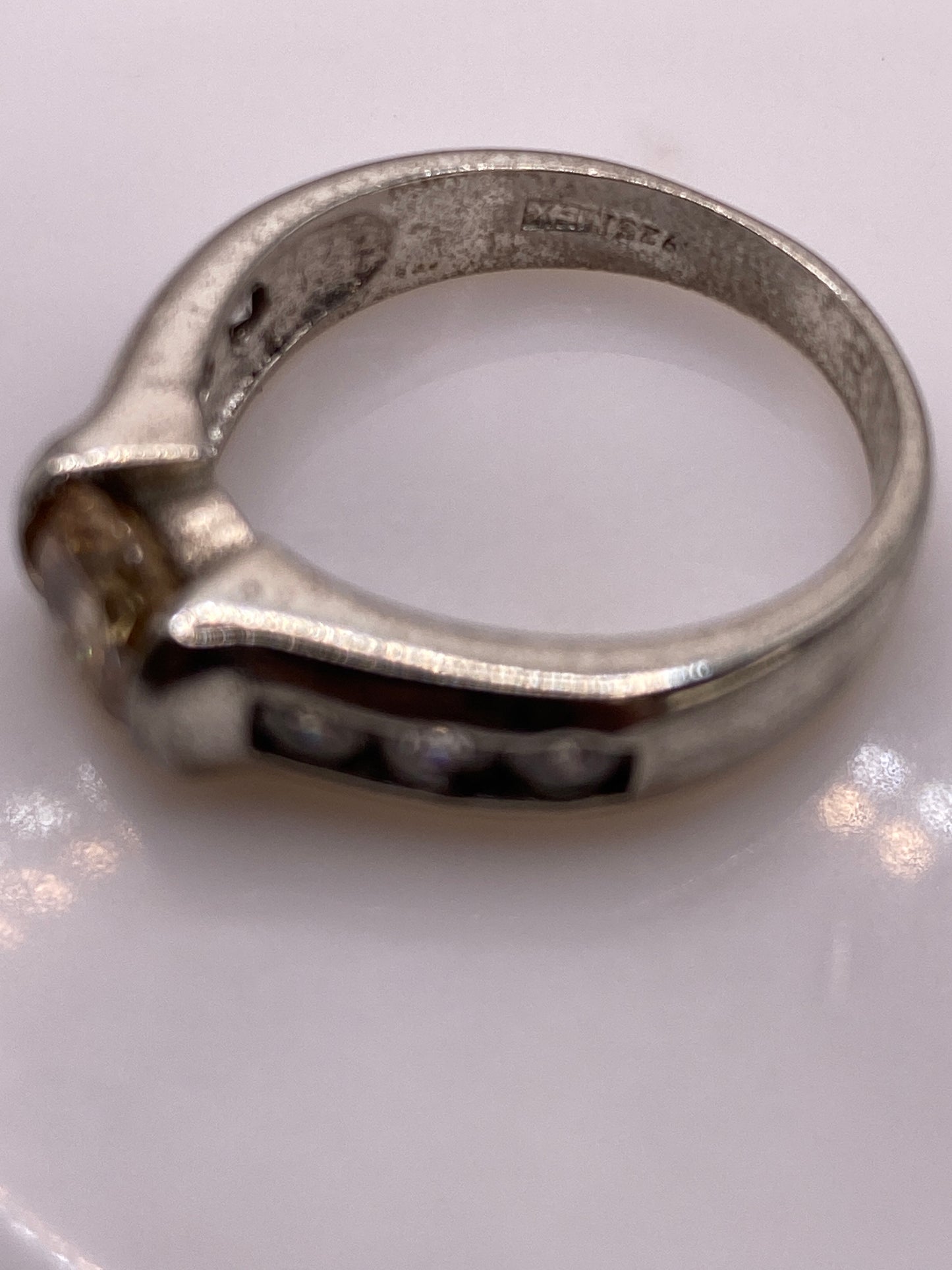 Anillo Solitario de Plata .925 con Circonia Champagne — foto 5