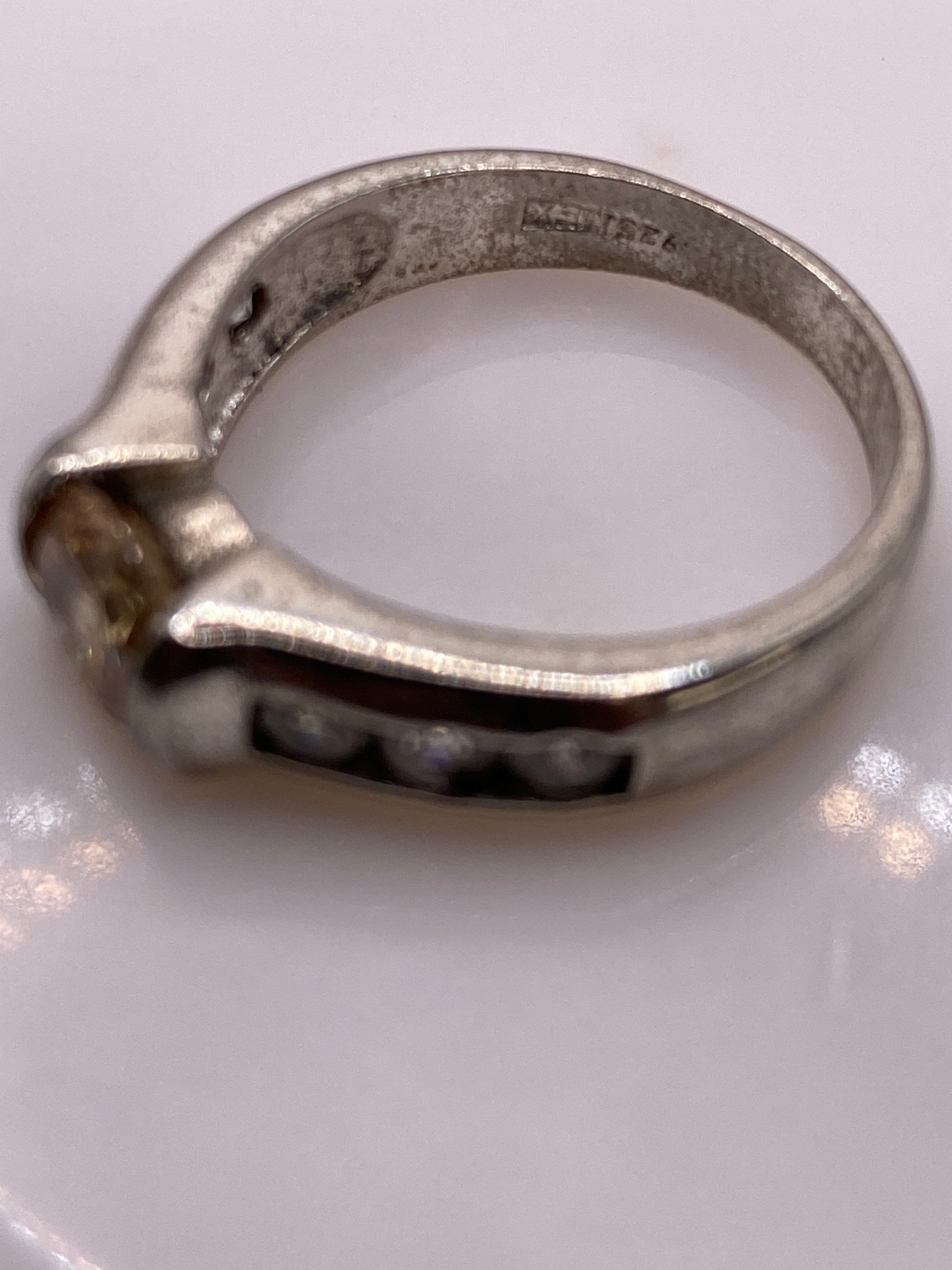 Anillo Solitario de Plata .925 con Circonia Champagne — foto 5