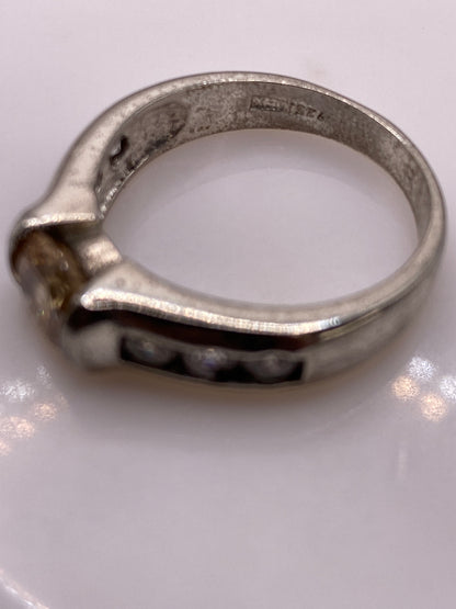Anillo Solitario de Plata .925 con Circonia Champagne — foto 5