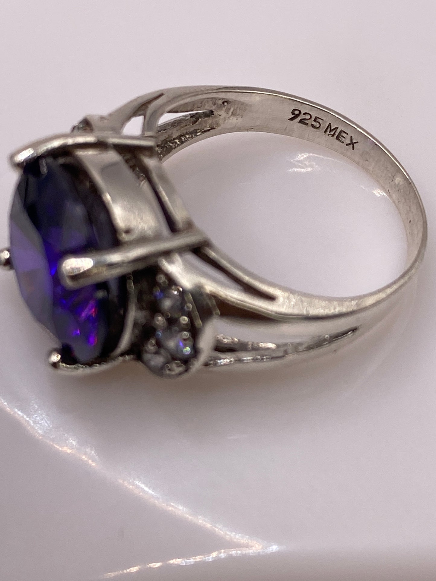 Anillo de Plata Solitario con Circonia Azul — Coctel Elegante — foto 5