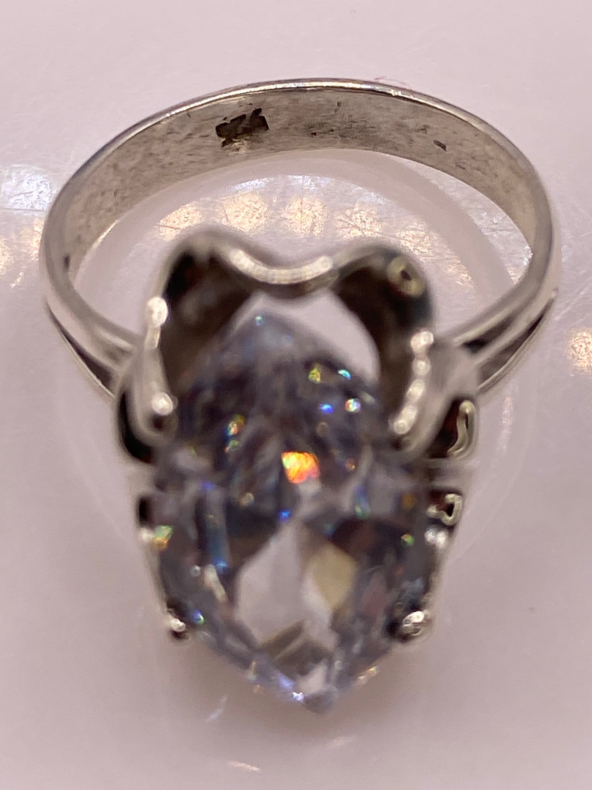 Anillo de Plata Solitario Marquesa con Circonia Blanca — foto 5